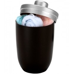 Porta Algodão 500ml 14cm Altura Preto Cromo Fosco